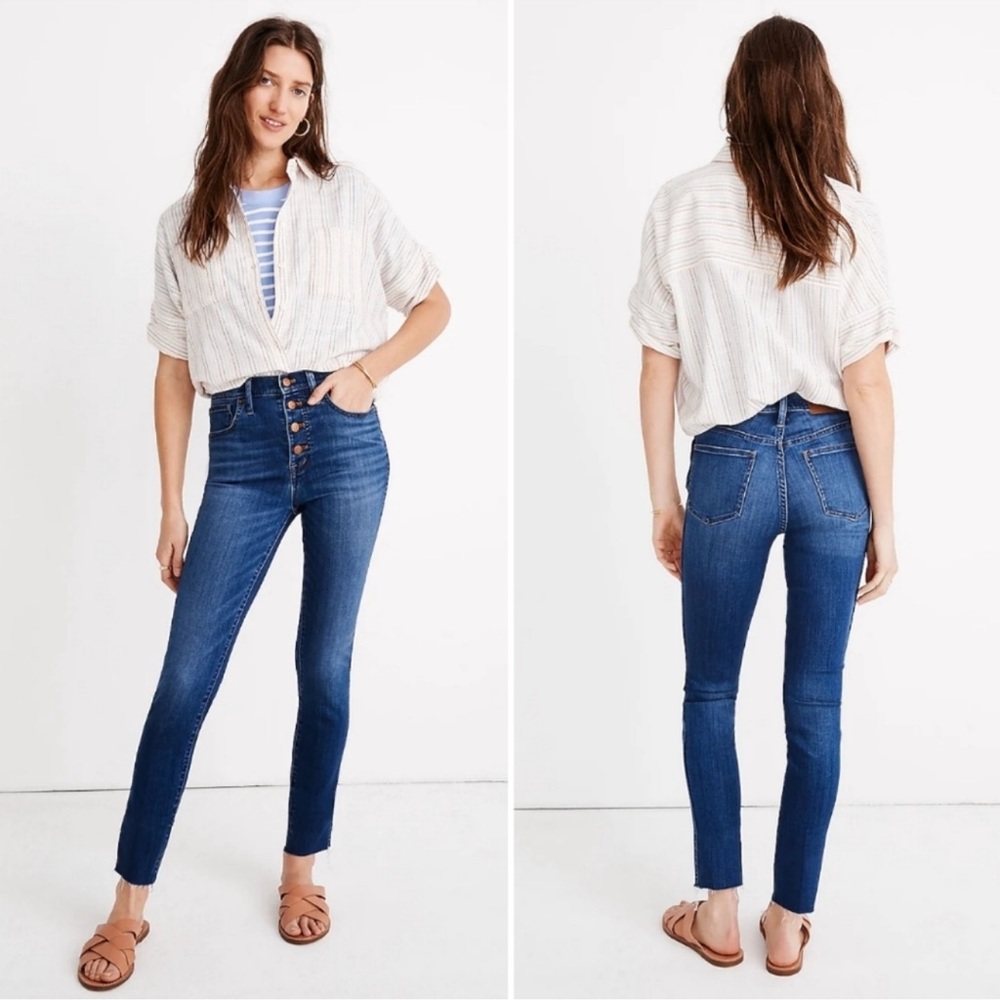 Madewell 10" High Rise Skinny Crop #k7520 Button Front Size 25